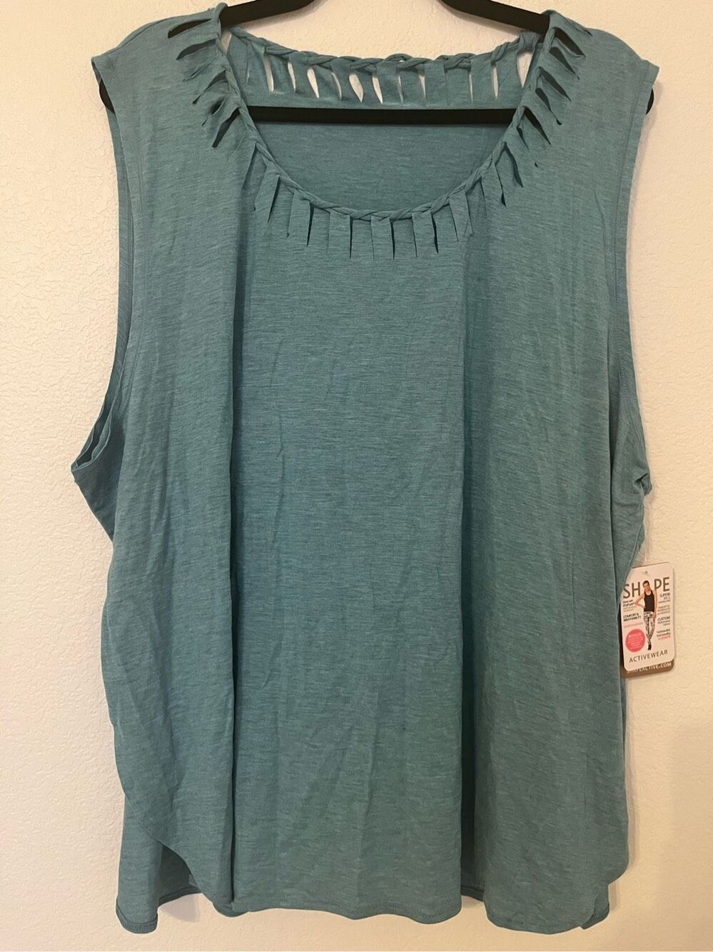 NWT Shape Activewear Braided Neckline Tank